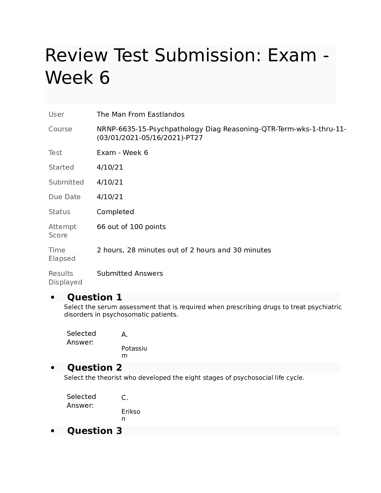 Preview image of NRNP 6635 Midterm Exam 2021 document